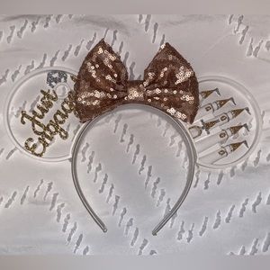 Rose gold just engaged Minnie ears